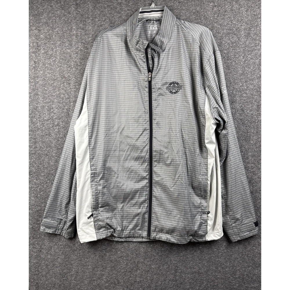 Cutter & Buck PGA National Jacket XXL Black White Gingham WeatherTec Windbreaker